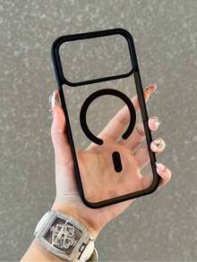 磁吸式透明手机壳，兼容 17/16/15/14 Plus/13/12/11/XR/XS/X/7/8 Pro/Mini/Pro Max - 支持 MagSafe 无线充电 - 黑色 - 查看 2