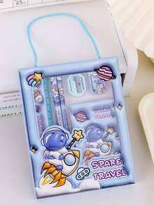 Bộ văn phòng phẩm hoạt hình dành cho trẻ em, quà tặng học tập sáng tạo, hộp đựng văn phòng phẩm và bộ 6 món, thích hợp làm quà tặng học tập, quà tặng cho trẻ em, quà tặng tựu trường, dụng cụ học tập. - Nhiều màu - Xem 5