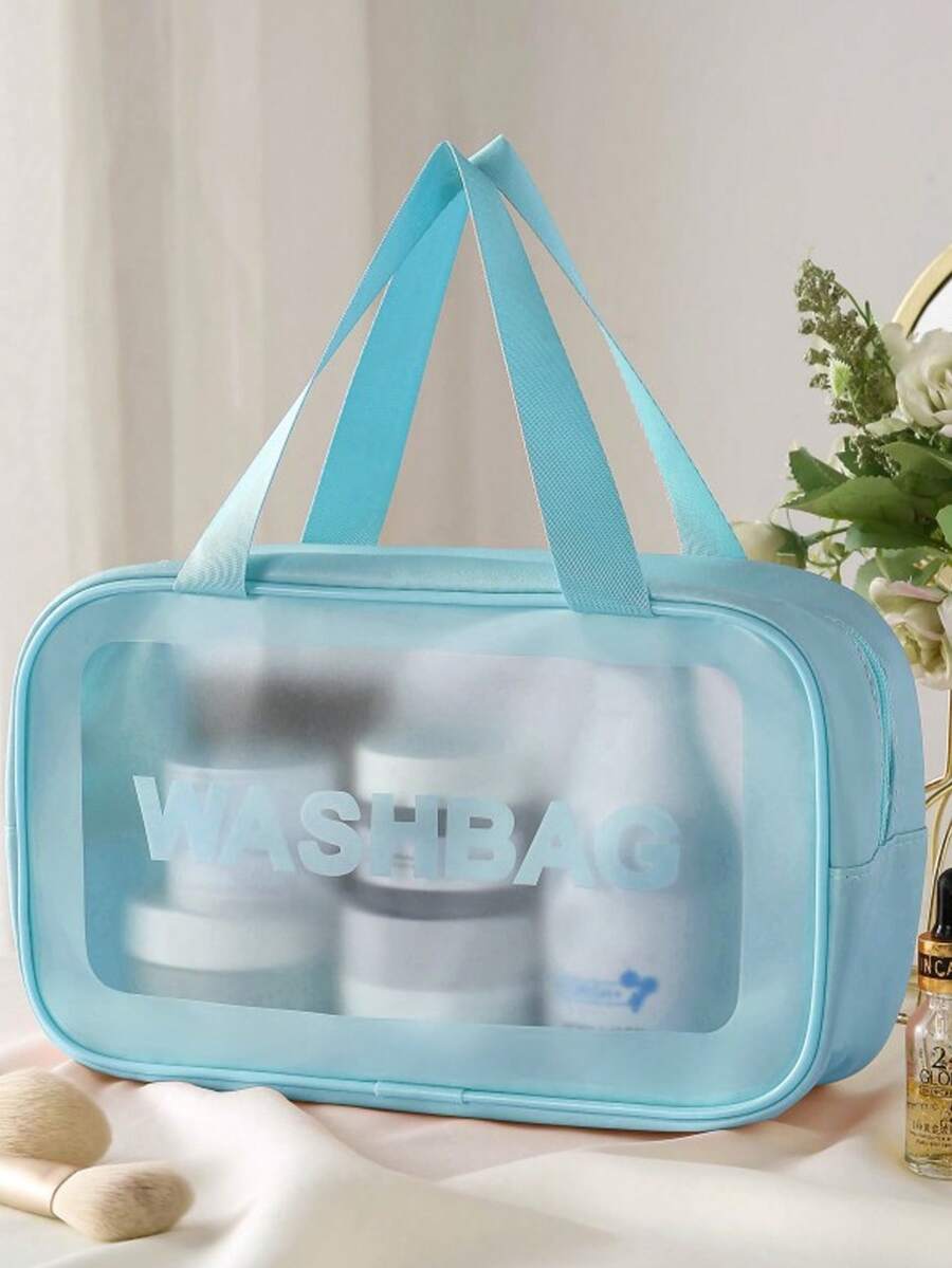 Túi đựng đồ vệ sinh cá nhân chống thấm nước màu xanh nhạt, tiện lợi mang theo, thích hợp làm quà tặng cho bạn gái. - Màu ngọc lam - Xem 1