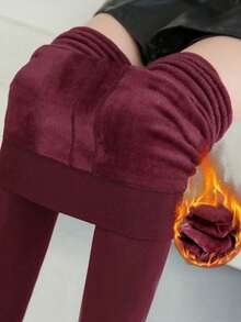 Leggings térmicos gruesos para mujer disponibles en 7 colores, calcetines térmicos de 240g, ajuste ceñido que da forma perfecta a las curvas de las piernas, de moda y versátiles, se pueden usar como ropa exterior - Multicolor - Ver 2