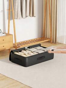 1PC Waterproof Visible Woven Underbed Storage Bag, Thick Wear-Resistant Material, Full Clear Window For Easy Viewing, Reinforced Handles, Smooth Zipper, Waterproof Dustproof, Foldable Space-Saving, Extra Large Capacity For Quilts, Blankets, Clothes And Bedding Organization. - View 7