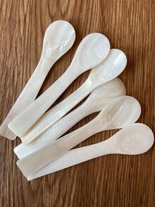 7cm/9cm/11cm Natural Personalized Pearl Shell Spoon, Multi-Functional Spoon Tableware, White Spoon, Face Mask Beauty Spoon, Dessert Ice Cream Spoon, Salt Spoon, Caviar Spoon, Suitable For Scooping, Scraping, Serving And Stirring - View 6