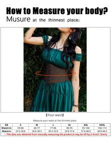 1 chiếc phụ kiện phong cách Phục Hưng, thắt lưng ren xuyên thấu màu nâu cà phê, corset gợi cảm phù hợp cho tiệc Halloween hoặc phối cùng trang phục hàng ngày. - Cà phê nâu - Xem 8