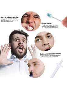 40 que sáp tẩy lông mũi bằng nhựa PP, bộ dụng cụ tẩy lông mũi hiệu quả dành cho cả nam và nữ, giúp làm sạch lỗ mũi. - Trắng - Xem 3