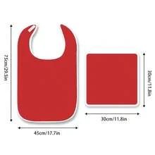 Red Dining Bib, Father's Day Mother's Day Gift, Soft Skin-Friendly Anti-Stain Anti-Leak, Round Neck Fit Not Stuffy, Easy To Clean Wear-Resistant, Adult Care Bib, Suitable For Home Care, Nursing Home, Daily Dining, Keep Clean And Decent. - New Gray Version - View 6