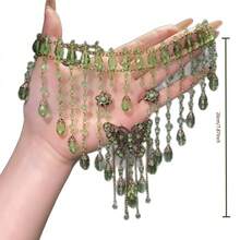 1PC Sweet And Cool Beaded Green Butterfly Necklace, Exquisite And High-End, Niche Style For  Girls, Tassel Women's Collarbone Chain - 10-3234 綠色 - 查看 3