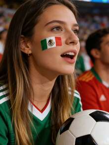 8Pcs Temporary Tattoos Cartoon Football Soccer Fans Celebrate Face Arm Makeup Fake Tattoo Stickers Waterproof And Sweatproof Temporary Tattoo Sticker - Multicolor - View 5