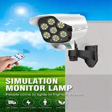 Solar Outdoor Lights,Solar Motion Sensor Security Light, Fake Surveillance Monitor Lamp, Remote Control Solar LED Floodlight With PIR Body Induction, White & Warm Yellow Dual Light, Solar Lights Outdoor Waterproof,Outdoor Yard Wall Corner Light - Star - View 9
