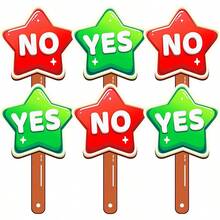 BELLKIDS 2/4张儿童“是/否”ABCD答题卡,星形手持课堂答题卡,PVC互动教学辅助工具,学生答题道具,学习材料,教师用品,教育文具,返校季 - 彩色 - 查看 8