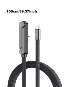 Gesen 二合一隐形支架 Type-C 转 Type-C 240W 编织快充线，带内置手机支架，适用于智能手机/平板电脑/笔记本电脑 - 彩色 - 查看 6