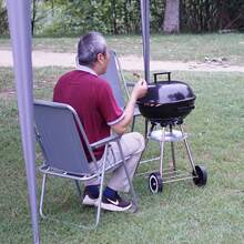 Gr8 Garden Portable 18 Inch Kettle Charcoal BBQ Grill With Cover Wheels & Utensils Set - Black - View 5
