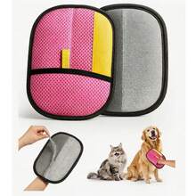 2只装宠物毛发去除手套，2025升级版高效宠物毛发护理手套，可重复使用，适用于家具、地毯、汽车座椅、宠物美容 - 彩色 - 查看 13