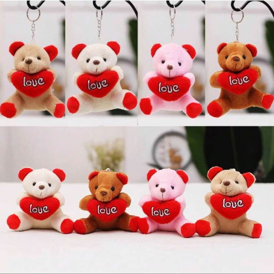 Kit Of 3/6/12 Teddy Bear Keychains, Ideal For Gifts, Resell Sk-2 - 彩色 - 查看 1
