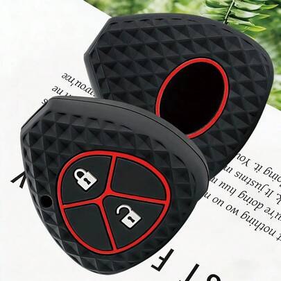 适用于 Auris HiLux Corolla Fortuner Prado Camry Yaris Vitz Vios Ractis 的高级柔软硅胶汽车钥匙套，2/4 键