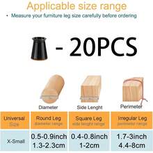 8/20/24pcs Black Chair Leg Floor Protectors, Suitable For Hardwood Floors Furniture Pads, Chair Leg Furniture Sliders, Rectangular Chair Leg Floor Protectors, Silicone Chair Leg Covers, Effectively Protect Floors And Table Legs - Round - View 11
