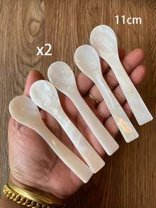 7cm/9cm/11cm Natural Personalized Pearl Shell Spoon, Multi-Functional Spoon Tableware, White Spoon, Face Mask Beauty Spoon, Dessert Ice Cream Spoon, Salt Spoon, Caviar Spoon, Suitable For Scooping, Scraping, Serving And Stirring - View 14