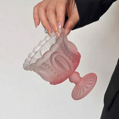 Vintage French Romantic Frosted Embossed Champagne Glasses, High-End Antique Stemware, Elegant Wine Glasses