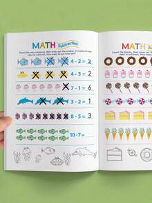 64 Pages 0-10 Addition And Subtraction Math Workbook, Preschool Math Practice Book With Picture-Based Formula Decomposition Calculations, Interesting Arithmetic Problem Book, Suitable For Children Aged 3-8 - Multicolor - View 2