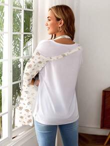 1pc Comfortable Breathable Multifunctional Nursing Cover, Anti-Peeping Pure Cotton Delicate Printed Nursing Scarf, Breastfeeding Shirt For Moms, Nursing Apron, Suitable For All Seasons - Multicolor - View 4