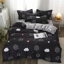 1pc Cartoon & Cloud Pattern Polyester Duvet Cover, Minimalist & Modern Style, Soft & Comfortable Fabric, Suitable For Naked Sleeping, Moisture-Wicking & Quick-Drying, Washable, Non-Pilling & Fade-Resistant, Temperature Adjustable, Suitable For All Seasons - Black and White - View 10