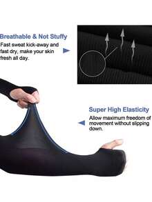 4 chiếc/1 cặp ống tay nén thoáng khí chống tia UV, phù hợp cho nam, nữ và thanh thiếu niên, ngăn ngừa cháy nắng, chỉ số chống nắng UPF 50. - A - Xem 3