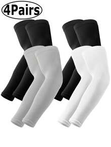4 chiếc/1 cặp ống tay nén thoáng khí chống tia UV, phù hợp cho nam, nữ và thanh thiếu niên, ngăn ngừa cháy nắng, chỉ số chống nắng UPF 50. - A - Xem 12