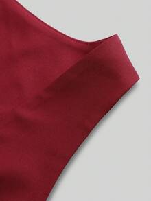 Áo vest nữ màu đỏ tía cổ chữ V cài cúc, hàng mới về mùa xuân hè, thích hợp cho ngày Valentine, đi làm hoặc mặc thường ngày. - Đỏ - Xem 6