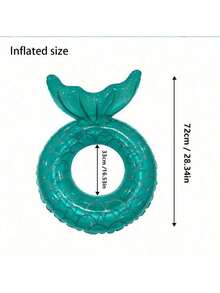 Mermaid Tail Inflatable Pool Float - Donut Shaped With Mermaid Tail, Available In Green And Pink, Family Fun Summer Water Toy Suitable For Children And Adults, Beach & Pool Party Floats - Multicolor - View 17
