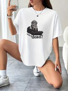 Áo thun nữ cổ tròn tay ngắn dáng rộng màu trơn, 100% cotton, in hình chân dung một bà cụ dễ thương từ phim truyền hình, thích hợp mặc thường ngày vào mùa xuân và mùa hè, phong cách đường phố, hoàn hảo cho kỳ nghỉ. (Phần văn bản còn lại dường như là danh sách các từ khóa và cụm từ không liên quan, có thể từ một trang web hoặc diễn đàn trực tuyến. Bản dịch trực tiếp sẽ không có ý nghĩa nếu không có thêm ngữ cảnh.) Grande, Friends, Curve, Vacation, Casual, Office/Lounge/Home/Outdoor Sports/Retro Style/Simple, Fun Design, All-Season Casual Tops, Valentine's Day Couple Short-Sleeved Shirts, Unisex Short-Sleeved Shirts, For Dates, Romantic Outings, Holiday Gifts, White Tops, Deporte, Top Negros Elegantes - Trắng. - Xem 3
