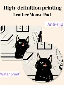 1 tấm lót chuột máy tính cỡ lớn bằng da PU họa tiết mèo hoạt hình, chống trượt, có thể giặt được, phù hợp cho chơi game, văn phòng và học tập, có thể dùng làm quà sinh nhật hoặc quà tốt nghiệp, hình vuông hoặc hình tròn. - Xem 7