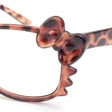 1副复古豹纹花卉蝴蝶结眼镜框 - 轻盈时尚，适合日常佩戴，猫眼设计搭配装饰蝴蝶结，完美适用于各种场合，也是馈赠亲友或参加派对的理想之选。 - 彩色 - 查看 8