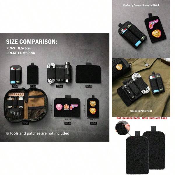 VIPERADE PL6 Organizador táctico modular EDC, panel de bolsillo con inserto elástico con soporte de accesorios con gancho, accesorio para mochila, chaleco táctico, bolsa
