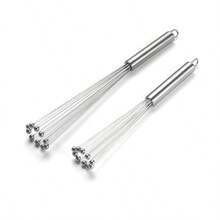 1pc Stainless Steel Ball Whisk - Rust-Resistant Beaded Whisk With Multi-Loop Beads And Ring Metal Wire End, Dishwasher - Handheld Mini Mixer, Suitable For Baking, Cake Batter, Meringue, Souffle - Ideal Kitchen And Holiday Gift, Hand Mixer, Dough Whisk, Kitchen Whisk - View 10