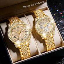 Bộ 2 đồng hồ nữ, đồng hồ thạch anh sang trọng và tinh tế dành cho nữ, mặt số có chữ số La Mã và vạch chỉ giờ, dây đeo có thể tháo rời kèm dụng cụ, phù hợp để đeo hàng ngày, làm quà sinh nhật, quà tựu trường, quà Lễ Tạ ơn, quà tặng cho cặp đôi, quà tặng đặc biệt (không bao gồm hộp quà). - Vàng - Xem 10