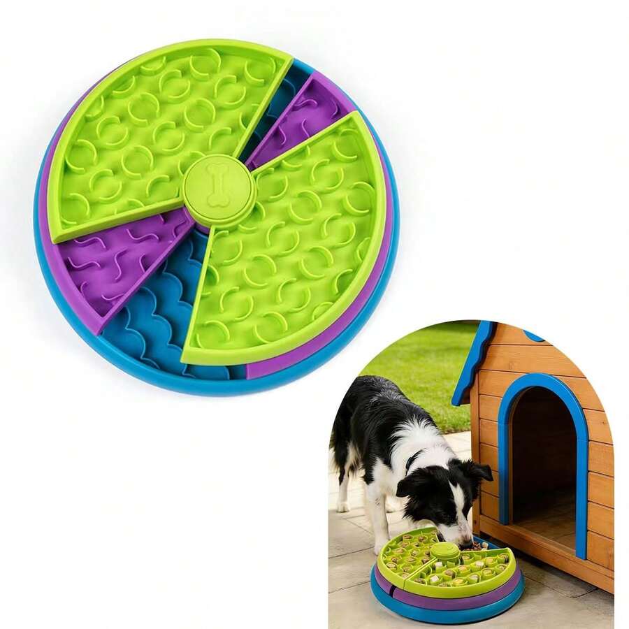 Puzzle Slow Feed Pet Bowl, Interactive Rotating Game Board Feeder For Cats And Dogs, Mental Stimulation Food Puzzle Toy, Non-Slip Slow Eating Feeder For Small Medium Pets - 1 - View 1