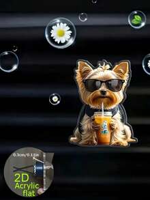 1个可爱奶牛抱着爱心“无香型”汽车出风口夹，2D亚克力汽车香薰，无香型，可添加您自己的香氛 - 彩色 - 查看 8