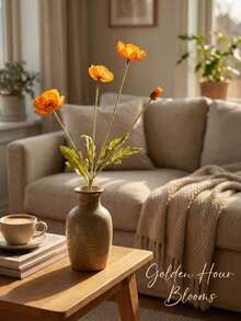 1/2/4pcs Artificial Poppy, 59cm Long, With 4 Flowers, Simple And Modern Style, Can Be Bent And Does Not Fade - Used For Diy Flower Wall, Scene Layout, Living Room And Bedroom Vase Flower Arrangement, Wedding, Party, Home Decoration, Desk Stuffing,Room DecorDIY Florals/Centerpieces, Home/Kitchen/Office Decorations |Gifts For Her - Multicolor - View 6