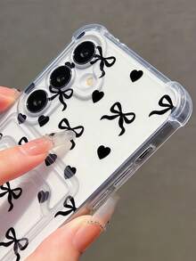 1 ốp lưng trong suốt chống rơi có túi khí và khe đựng thẻ, họa tiết nơ trái tim màu đen, tương thích với các dòng điện thoại Apple 17 Promax, 17Air, 17Pro, 17, 16 Promax, 16 Plus, 16 Pro, 16, 15Promax, 15 Plus, 15Pro, 15, 14Promax, 14Plus, 14 Pro, 14, 13Promax, 13 Pro, 13, 12Promax, 12Pro, 11 Promax, 11 Pro, 11, XSMAX, XR, X/XS, 7Plus, 8Plus/Galaxy S10, S21, S22, S23, S24, S25, S26, Note20 - Trong sáng - Xem 5