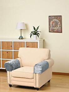 Classic Solid Color Velvet Sofa Armrest Cover (4 Pads Included), High Elasticity Dust-Proof Sofa Armrest Protector, Anti-Scratch, Removable And Washable, Suitable For Living Room, Study, Bedroom Sofa Armrests - Multicolor - View 4