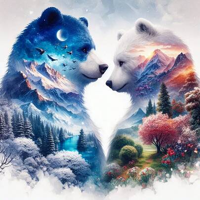 5D Round Diamond Painting, Exquisite Panda Pattern, Full Diamond Embroidery Kit, Handmade Home And Office Wall Decor Gift