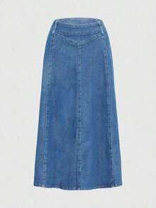 High Elastic Skirt, Washed Deep Blue Casual Spring - Giặt nhẹ - Xem 6