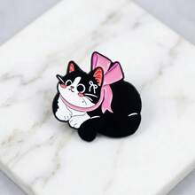 3pcs Cute Black Cat Cartoon Brooch, Original Design Cat Enamel Brooch, Adorable Pet Lapel Pin, Student Backpack Accessory Gift, Clothing & Bag Decor Metal Animal Brooch Badge - A - View 11