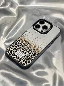 1 chiếc ốp lưng điện thoại TPU chống sốc tối giản họa tiết da báo đính sequin đen, tương thích với iPhone 17, 16, 15, 14, 13, 12, 11 Pro Max, Air và các dòng khác. - màu đen - Xem 2
