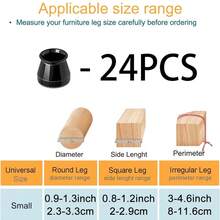 8/20/24pcs Black Chair Leg Floor Protectors, Suitable For Hardwood Floors Furniture Pads, Chair Leg Furniture Sliders, Rectangular Chair Leg Floor Protectors, Silicone Chair Leg Covers, Effectively Protect Floors And Table Legs - Round - View 18
