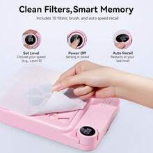 Makartt Rechargeable Nail Dust Collector - 5500RPM Dust Collector Nail Tech ERYNOS Adjustable Speed, Compact&Quiet For Acrylic Nail Polish Manicure Salon&Home Use With 10pcs Filters&Dust Brush - Pink - View 5