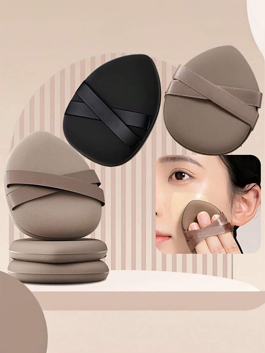 10pcs Reusable Dry & Wet Dual-Sided Makeup Sponges, Soft & Comfortable Application, Create Flawless Makeup Look - Multicolor - View 1