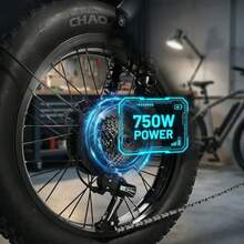 Adult Electric Bicycle, 20-Inch Wide Tires, 750W Motor, 48V 15Ah Battery, Top Speed 45-50 Km/H, Dual Suspension. - CS-M4/A - Xem 5