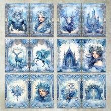 36 Sheets A5 (Blue Wonderland Background) Scrapbooking Paper, Suitable For Bullet Journals, Collages, Cards, Scrapbooks And Crafts - Rectangle - View 3