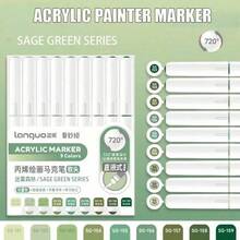 Bộ 207 bút dạ acrylic màu, đầu mềm, dung lượng lớn, nhiều màu, chống thấm nước, thích hợp vẽ graffiti trên giấy, đá, vải bố, gỗ, thủy tinh, gốm sứ và vải, bút khô nhanh, dụng cụ mỹ thuật. - Bộ - Xem 22