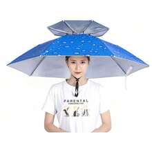 Umbrella Hat, Suitable For Camping And Fishing, Elastic Headband Umbrella Hat, UV Protection Umbrella Hat - B - View 1